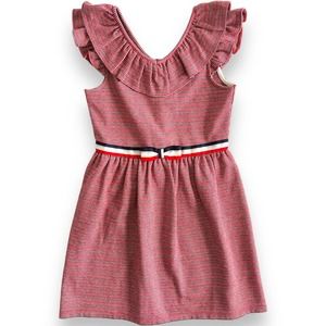 Janie and Jack Houndstooth Jacquard Dress in True Red Houndstooth Size 10